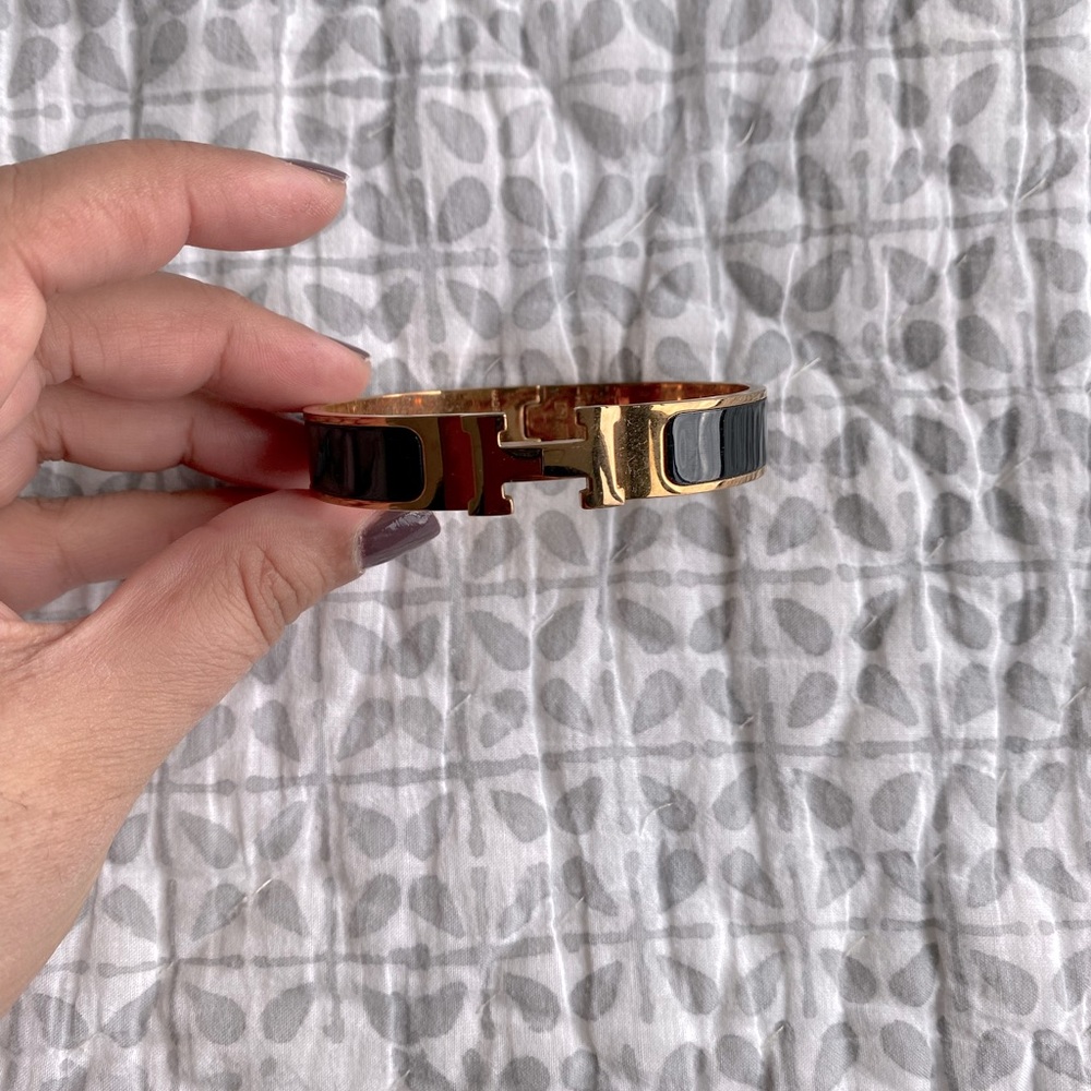 Black and gold Hermes bracelet